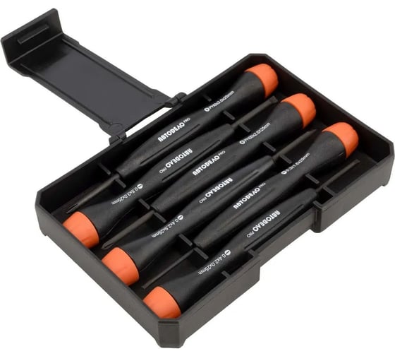 Изображение товара Набор отверток для точных работ АвтоDело PRO 6 предметов в пластиковом футляре 36736 16308