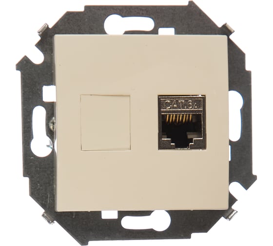 Изображение товара Компьютерная розетка Simon RJ45 кат.6а АМР, FTP, слоновая кость 1591563-031