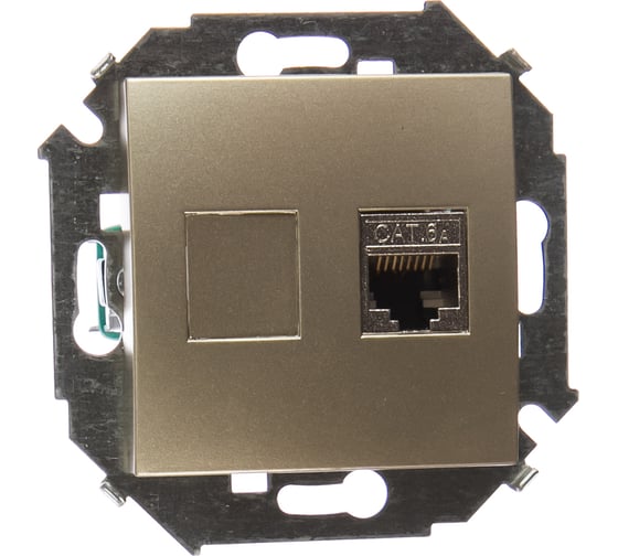 Изображение товара Компьютерная розетка Simon RJ45 кат.6а АМР, FTP, шампань 1591563-034