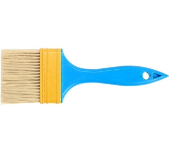 Изображение товара Плоская кисть ЛОМ промо, искусственная щетина, пластиковая рукоятка, 2.5, 63 мм 9845881