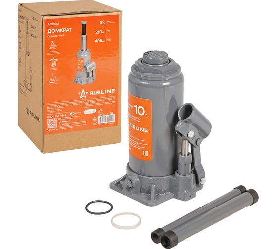 Изображение товара Бутылочный домкрат Airline 10т (MIN - 210 мм, MAX - 405 мм) AJB10M