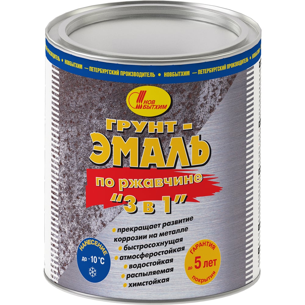 Изображение товара Грунт-эмаль по ржавчине Новбытхим 3 в 1, синий, RAL 5017, 2,7 л Изображение товара Грунт-эмаль по ржавчине Новбытхим 3 в 1, синий, RAL 5017, 2,7 л