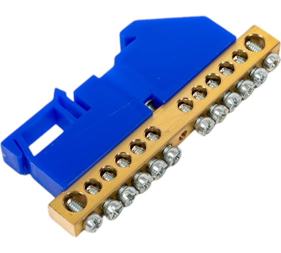 Изображение товара Шина TDM ELECTRIC "N" нулевая, с изолятором, на DIN-рейку, 8x12мм, стойка бол. 12 групп, SQ0801-0033