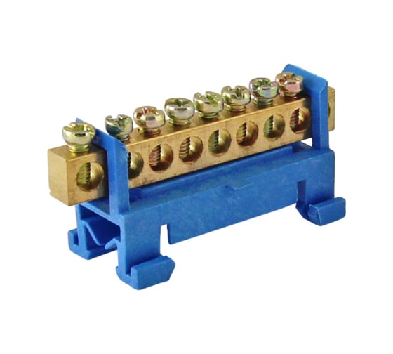 Изображение товара Шина TDM "N" нулевая, с изолятором, на DIN-рейку, 6x9мм, стойка мал. 8 групп, SQ0801-0012