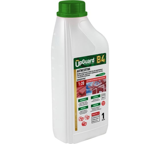 Изображение товара Профессиональный антисептик для деревянных конструкций, каркасов и стропильных систем UPGUARD B4 1л, концентрат 1:20 с контролем нанесения 24-1