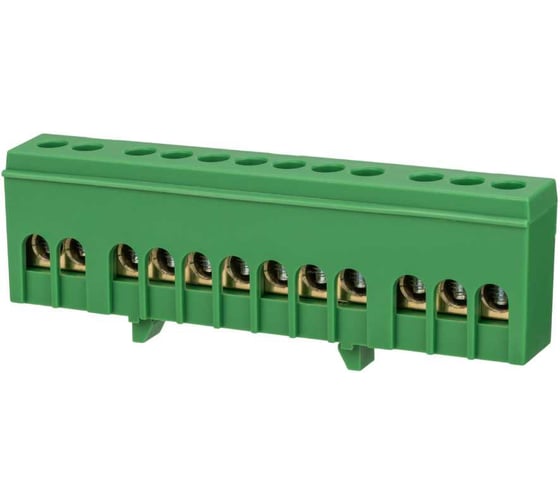Изображение товара Шина TDM ELECTRIC "N" нулевая, в изоляторе, на DIN-рейку, 6x9мм, 12 групп, SQ0801-0083
