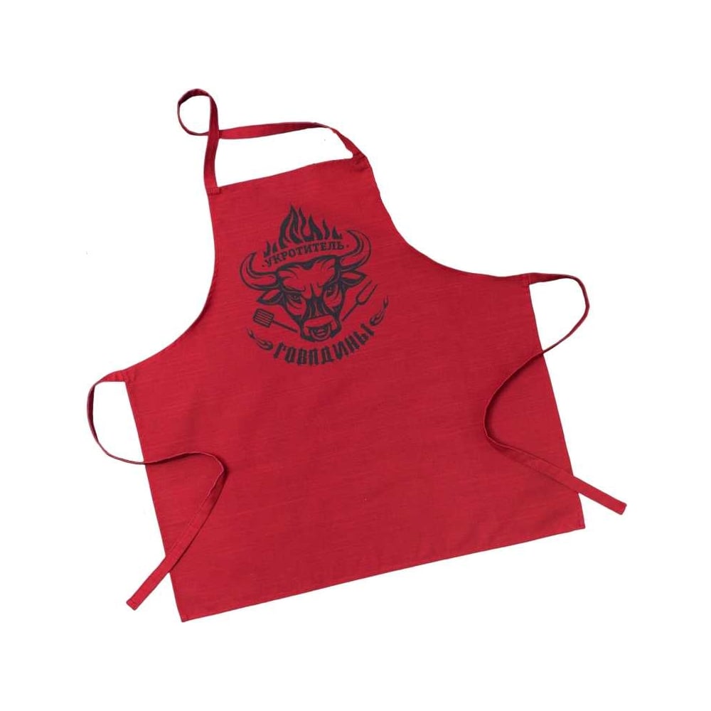Изображение товара Фартук мужской Этель Укротитель говядины 77x75 см 100 хлопок черный и красный