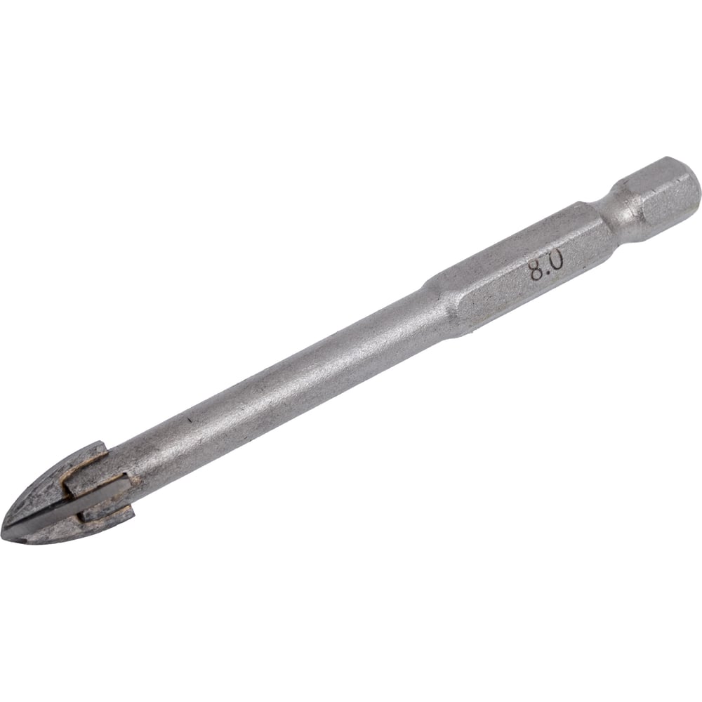 Изображение товара Сверло по кафелю 4 режущие кромки 8 мм шестигранный хвостовик