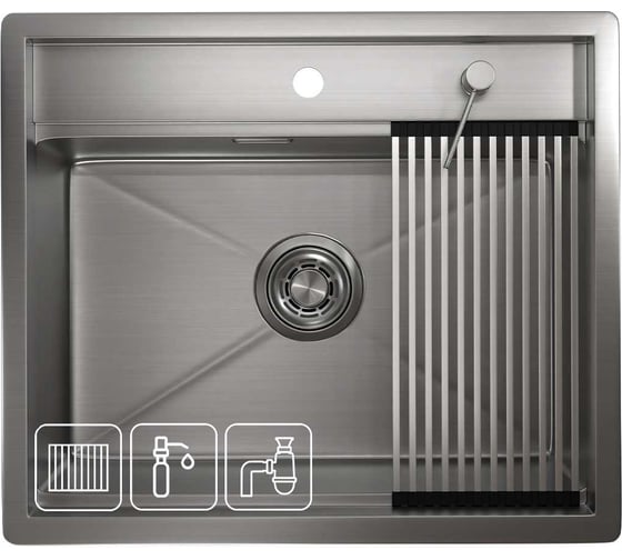 Изображение товара Мойка для кухни GRANULA KS-6051, сталь сатин