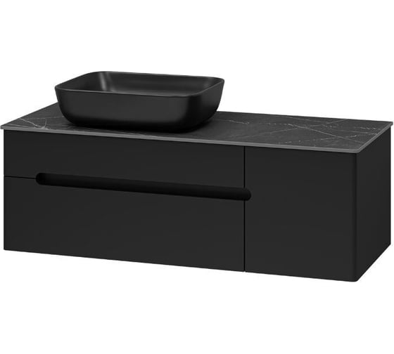 Изображение товара Комплект мебели для ванной Misty Роял 120 черный, раковина, столешница УТ000014977