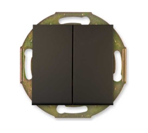 Изображение товара 2-клавишный выключатель Aling-conel PRESTIGE механизм, 10AX 250V чёрный soft touch арт. 6006.E1