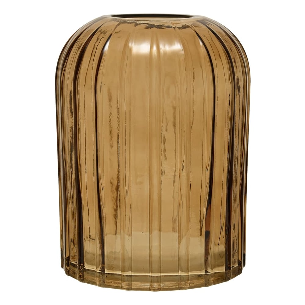 Изображение товара Декоративная стеклянная ваза Вещицы рельеф коричневый 145х145х200 мм