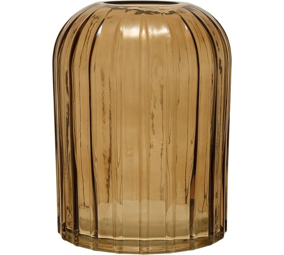 Изображение товара Декоративная ваза из стекла Вещицы рельеф 145х145х200 мм, коричневый Ekg-14