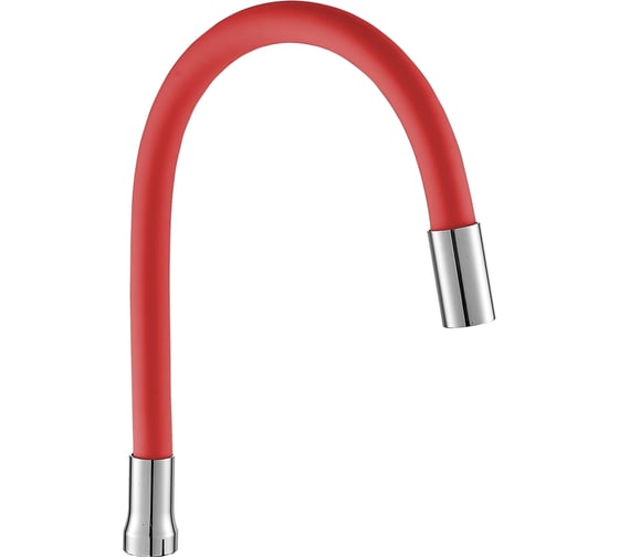 Изображение товара Излив BOOU силиконовый красный, гибкий, в блистере E350A