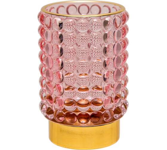 Изображение товара Декоративный подсвечник из цветного стекла Вещицы 85х85х125 мм, розовый Star-4