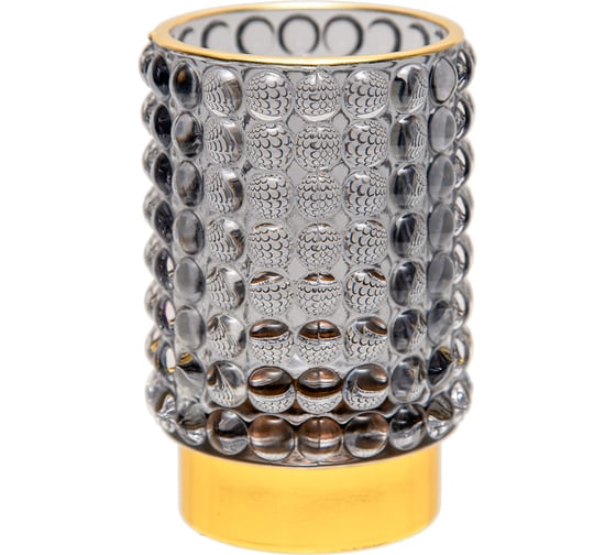 Изображение товара Декоративный подсвечник из цветного стекла Вещицы 85х85х125 мм, серый Star-6