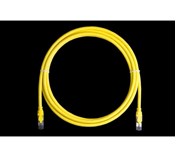 Изображение товара Шнур s/ftp NIKOMAX 4 пары, кат.8, rj45/8p8c, t568b, 24awg, lszh нг(а)-hfltx, желтый, 1 м NMC-PC4SI55B-010-C-YL