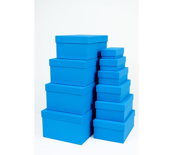 Изображение товара Набор подарочных коробок для хранения Cartonnage 10 в 1, 10 прямоугольных коробок-матрешек разного размера, 12.9x7.4x4.5 - 31.4x20.9x13.5 см NPPK.15.6.P