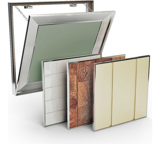 Изображение товара Ревизионный люк под плитку с кантом Хаммер Универсал 30x30, алюминиевый, съёмный ун33