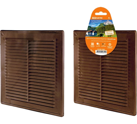 Изображение товара Разъемная решетка с москитной сеткой TDM ELECTRIC ЭКО 183х253 мм коричневая SQ1807-0085