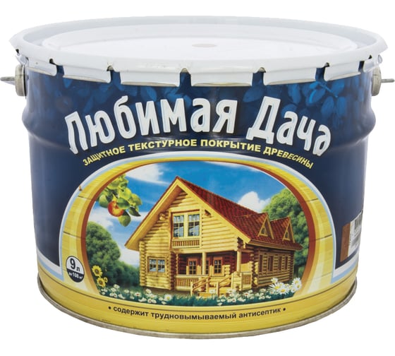 Изображение товара Защитно-декоративное покрытие для древесины Любимая Дача тик, полуматовое, 9 л 45322