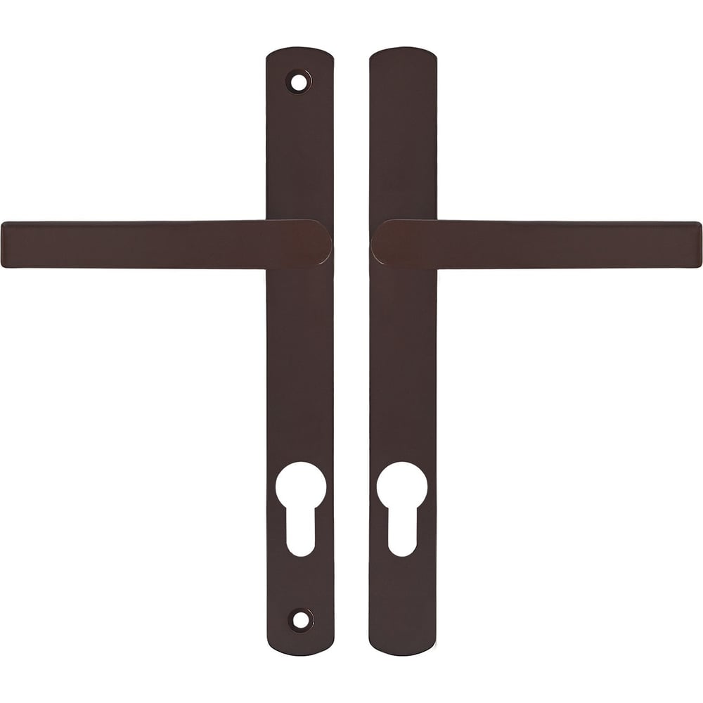 Изображение товара Комплект ручек БУЛАТ для узкопроф., РФ 85.25.01.8017 УРАЛ-М коричневый, м/о 85 мм, "под пальчики" 15998