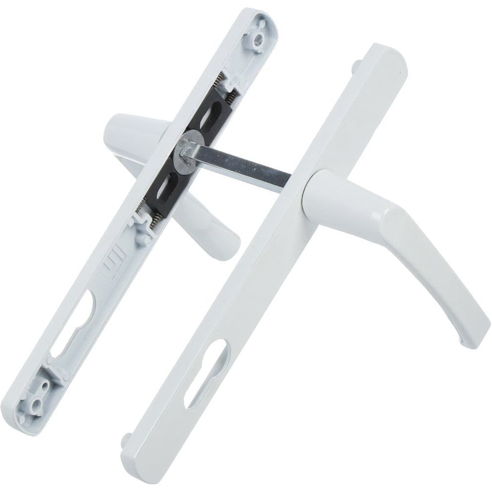 Изображение товара Комплект ручек БУЛАТ для узкопрофильных межкомнатных дверей белый 85 мм УРАЛ-М