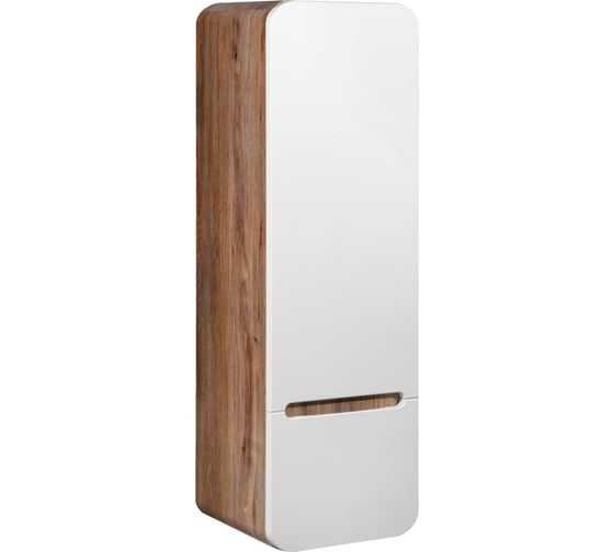 Изображение товара Шкаф-колонна Runo Ницца 35 темное дерево белый правый 00-00002130