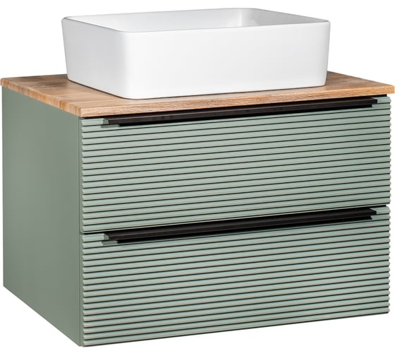 Изображение товара Тумба Runo Орлеан 70 зелёный дуб натуральный подвесная под накладной умывальник 00-00002020