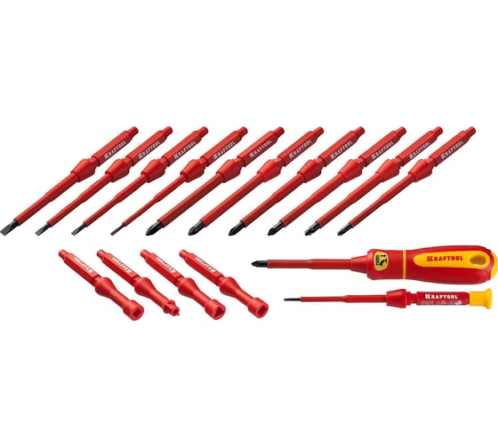 Изображение товара Набор высоковольтных отверток KRAFTOOL Х-Drive Electro 18 предм. 220092-H18