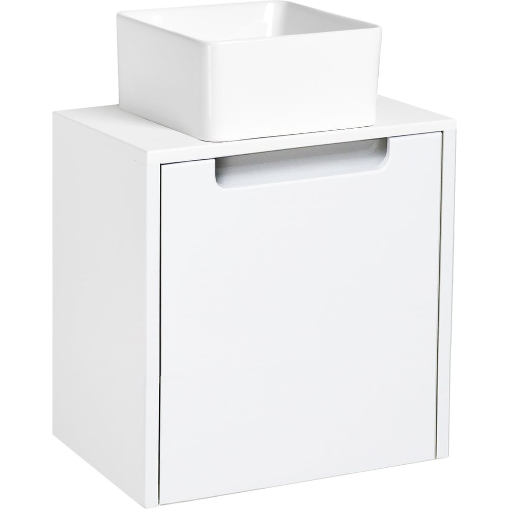 Изображение товара Подвесная тумба Runo Бари микра 40 белая для ванной с полкой