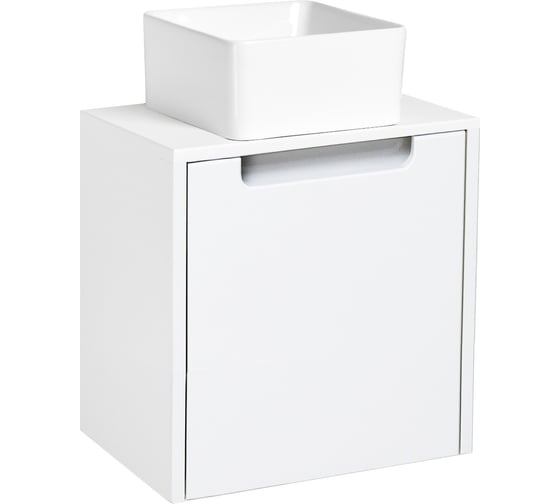 Изображение товара Тумба Runo Бари - микра 40 подвесная, белая, под накладной умывальник 00-00001975