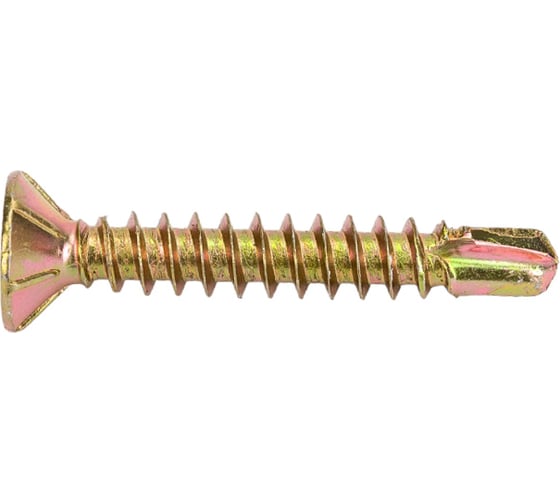 Изображение товара Саморезы для монтажа окон Стройбат желтый цинк с буром 3.9х25 мм 500 шт. 2540527 / 310540