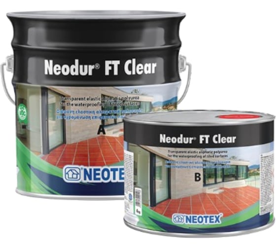 Изображение товара Алифатический эластичный лак-гидроизоляция из полимочевины NEOTEX NEODUR FT CLEAR A+В 8кг 11800400