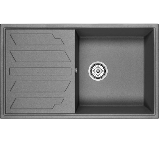 Изображение товара Кухонная кварцевая мойка GRANULA GR-8601 графит