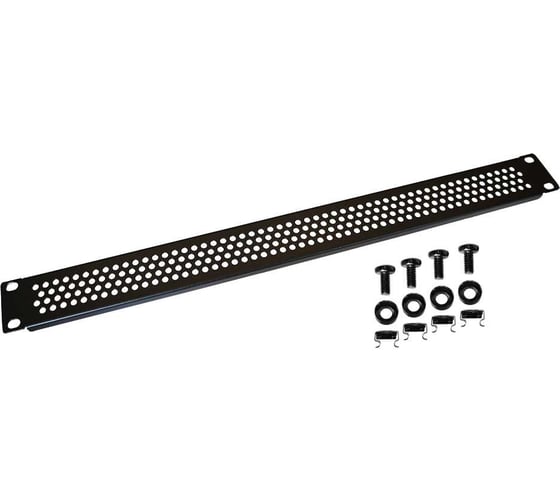 Изображение товара Вентиляционная фальш-панель LANMASTER 19" 1U, черная LAN-DC-VNP-1U