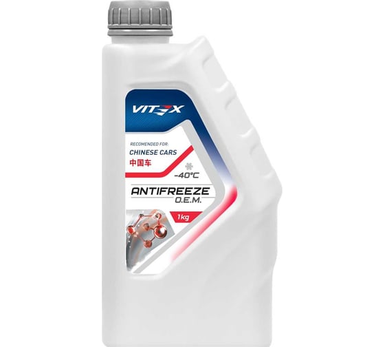 Изображение товара Антифриз VITEX O.E.M. для китайских автомобилей (JAC, GEELY, HAVAL и др.) G12+ Красный 1 кг v122201
