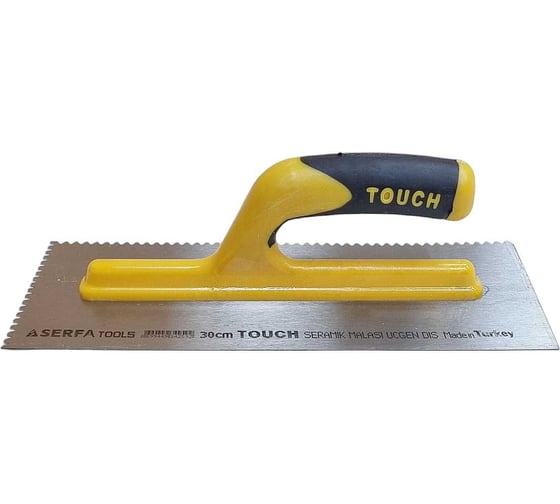 Изображение товара Гладилка Serfa треугольный зуб, с пластмассовой ручкой 30 см touch 259