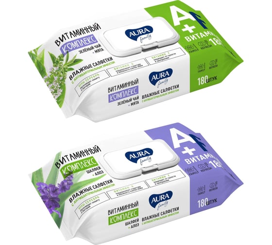 Изображение товара Влажные салфетки ООО Комус family с антибактериальным эффектом, с крышкой, 180 шт. 1438321