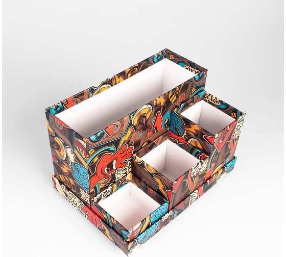 Изображение товара Настольный стильный органайзер для хранения канцелярских принадлежностей Cartonnage с 4 отдельными элементами, на подставке OK.35.15.1.P