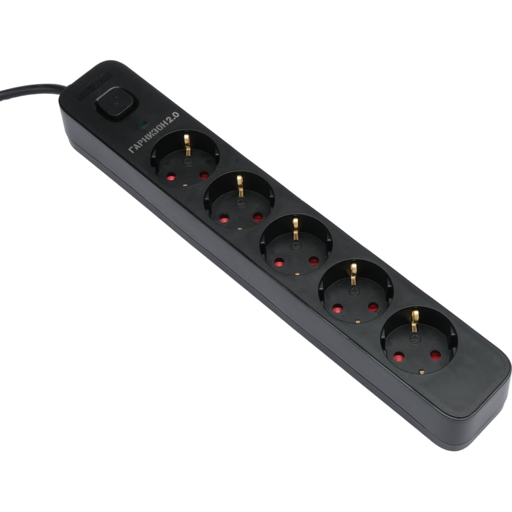 Изображение товара Сетевой фильтр Гарнизон 2.0 с 5 розетками и защитой