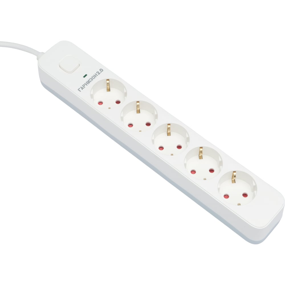 Изображение товара Сетевой фильтр Гарнизон 2.0, 5 розеток, 10А, 2м, белый