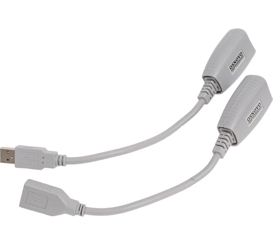 Изображение товара Удлинитель USB 1.1 интерфейса OSNOVO TA-U1/1+RA-U1/1 для клавиатуры и мыши по кабелю витой пары (CAT5/5e/6) до 100м, USB звуковые платы и т.д. sct0538