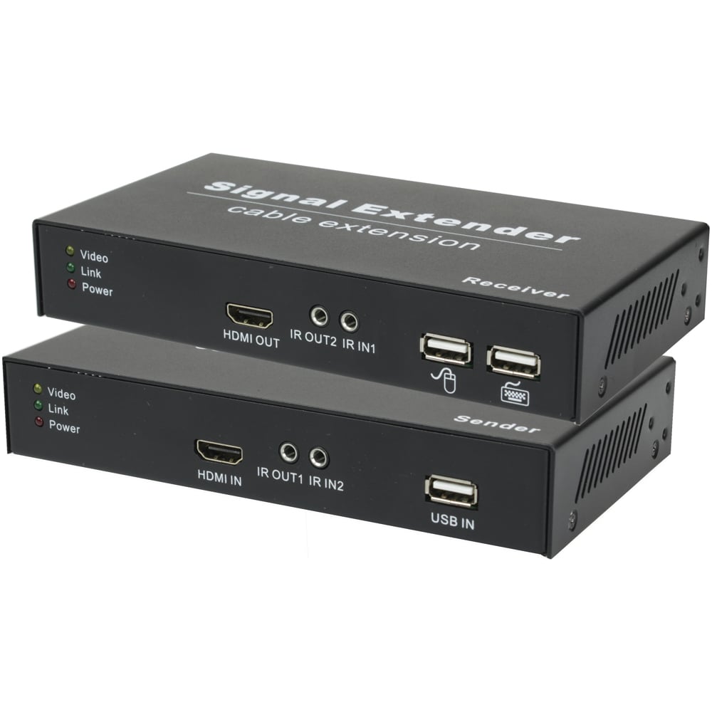 Комплект для передачи HDMI, USB и ИК управления по кабелю витой пары OSNOVO удлинитель osnovo ta u1 1 ra u1 1 для интерфейса usb 1 1 для клавиатуры и мыши по кабелю витой пары cat5 5e 6 до 100м