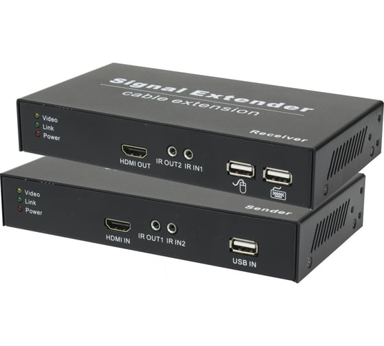 Изображение товара Комплект для передачи OSNOVO TA-HiKM+RA-HiKM HDMI, USB и ИК управления по кабелю витой пары (CAT5e/6) до 150м. sct1409
