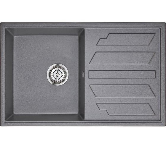 Изображение товара Мойка кухонная кварцевая GRANULA GR-8002 графит 8002_ГРАФИТ
