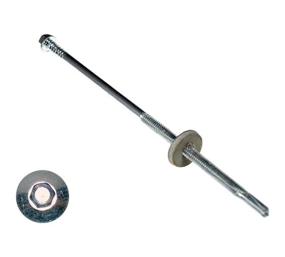 Изображение товара Саморез для с/панелей Kenner удлиненное сверло 15 мм 6.3/5.5x155 Kn 600 шт. ссп155