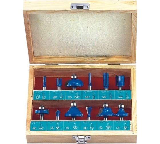 Изображение товара Набор твердосплавных фрез по дереву 12I 12 шт Strong стф-8318