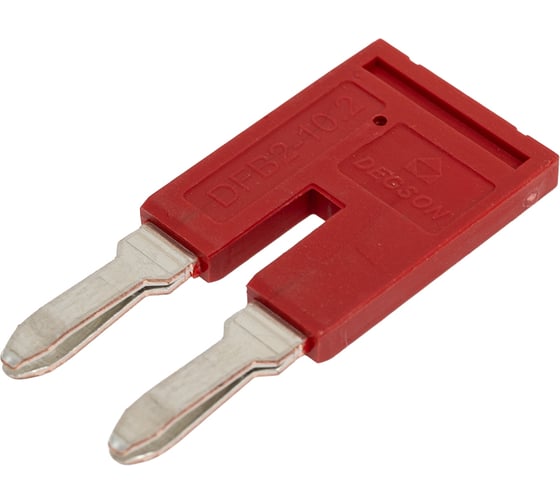 Изображение товара Перемычка для клемм ds Degson 2 полюса, красная, упак. 10шт. DFB2-10.2-16-00Z(H)
