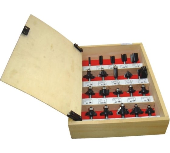 Изображение товара Набор твердосплавных фрез по дереву 20В 20 шт Strong стф-8329